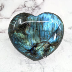 Labradorite Heart Crystal - Iridescent specimen for Gemini intuition