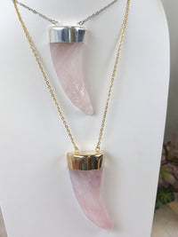 Thumbnail for Rose Quartz Horn Shape Pendant 28