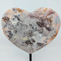 Thumbnail for Pink Amethyst Polished Heart on Stand (1.36 Kg) #H010