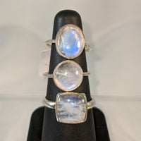 Thumbnail for Blue Flash Moonstone Size 6 Ring (7g) #SK6648