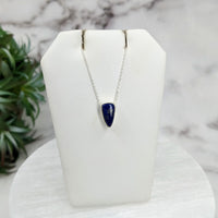 Thumbnail for Lapis Lazuli Polished Necklace Sterling Silver Slider Pendant on 18