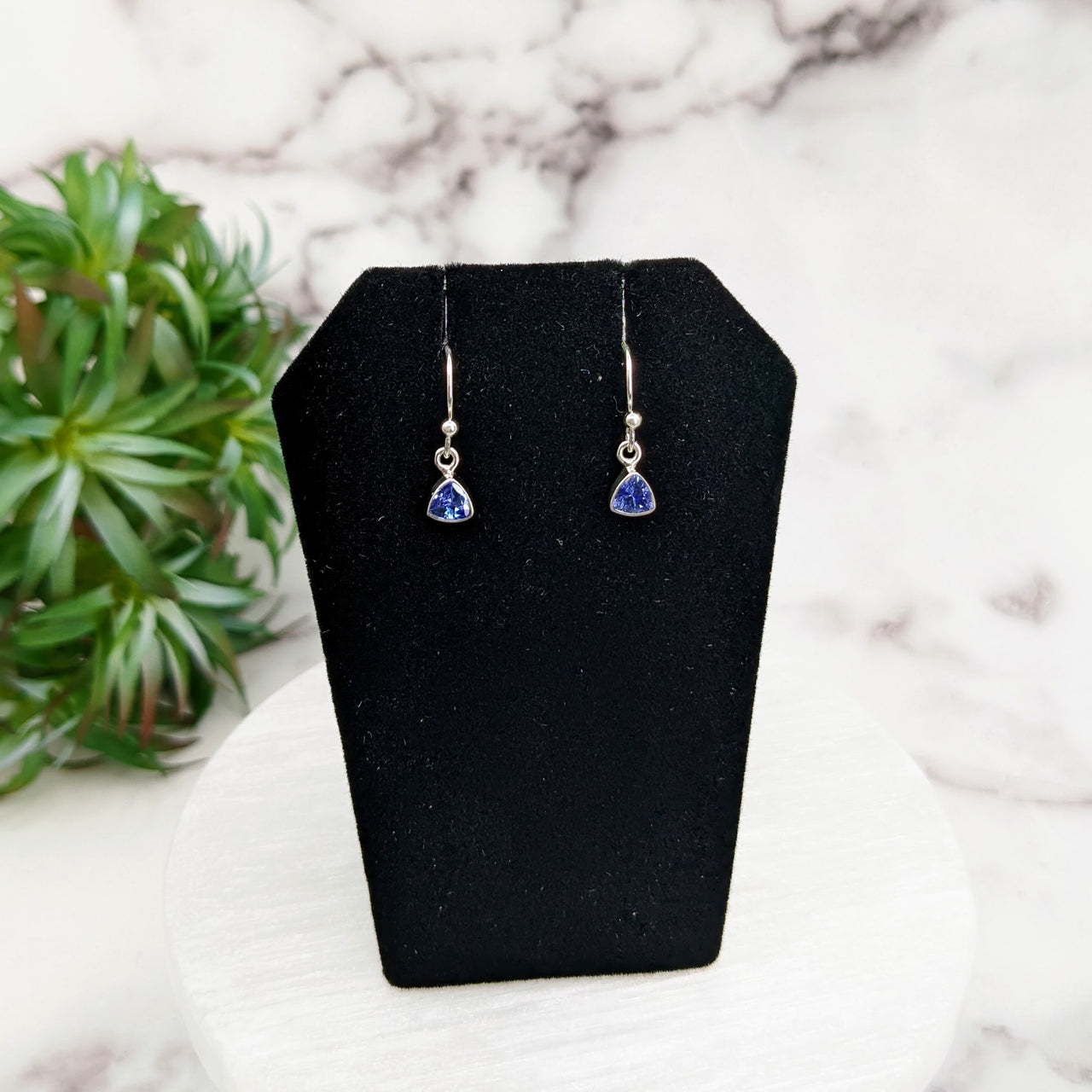 Tanzanite Faceted Sterling Silver Dangle Earrings #LV3246