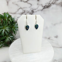Thumbnail for Azurite Malachite Polished Sterling Silver Dangle Earrings #LV3247
