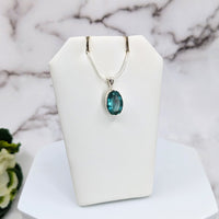 Thumbnail for Fluorite Faceted Sterling Silver Pendant Green & Blue #LV3325