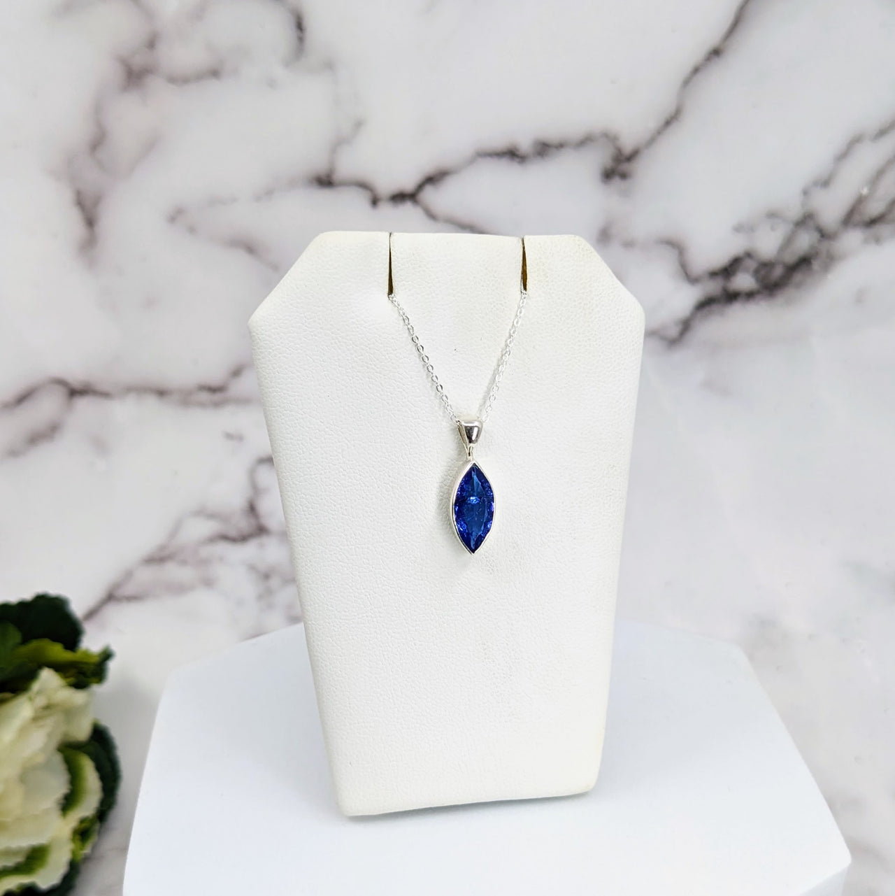 Tanzanite Faceted Sterling Silver Pendant #LV3327