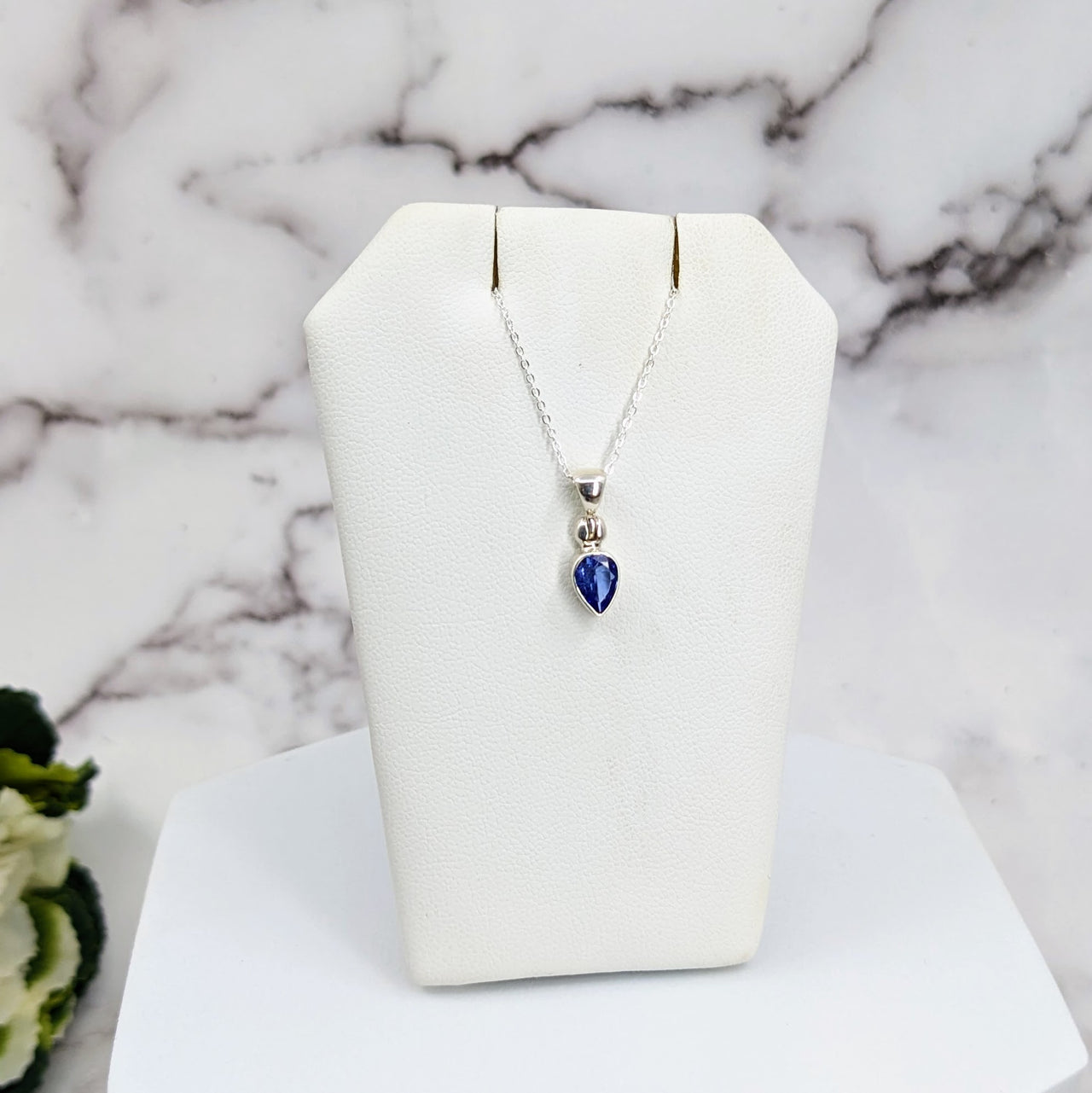 Tanzanite Faceted Sterling Silver Pendant #LV3327