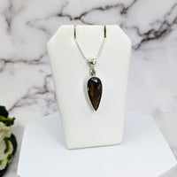 Thumbnail for Smoky Quartz Faceted Sterling Silver Pendant #LV3328