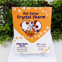 Thumbnail for Pet Collar Clip-On Crystal Charm - Golden Healer Quartz Heart #LV3474