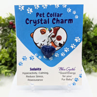 Thumbnail for Pet Collar Clip-On Crystal Charm - Sodalite Heart #LV3473
