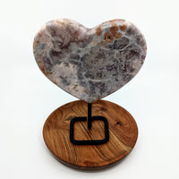 Thumbnail for Pink Amethyst Polished Heart on Stand (1.36 Kg) #H010