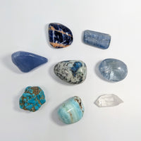 Thumbnail for Throat Chakra Crystal Companion 7 Stone Set #KS001