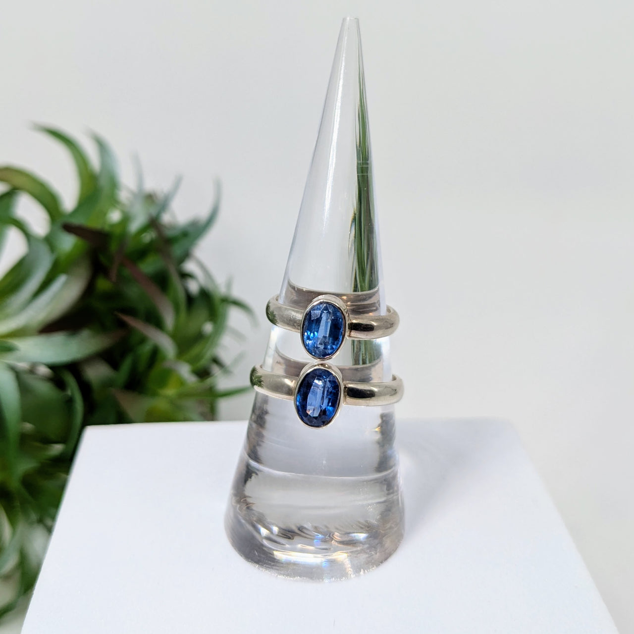 Blue Kyanite Faceted Sterling Silver Ring #J827