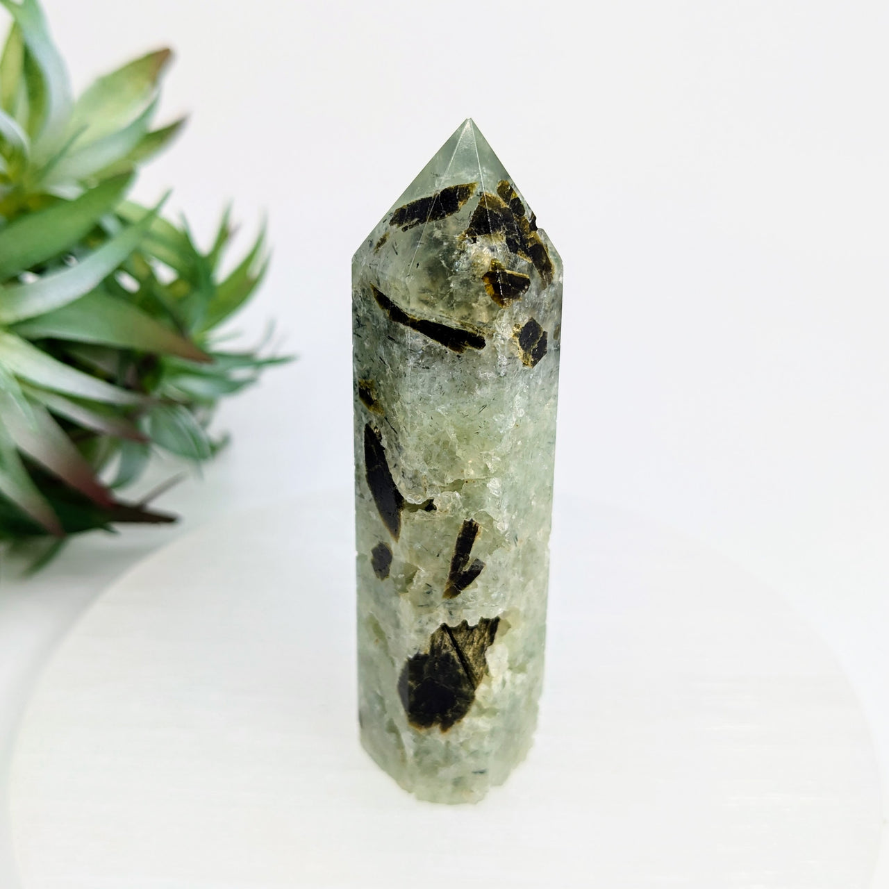 Prehnite with Epidote Tower 3.25" #LV6085