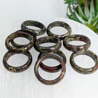 Thumbnail for Dragon Blood Stone Jasper Multi-Size Full Stone Ring #LV6192