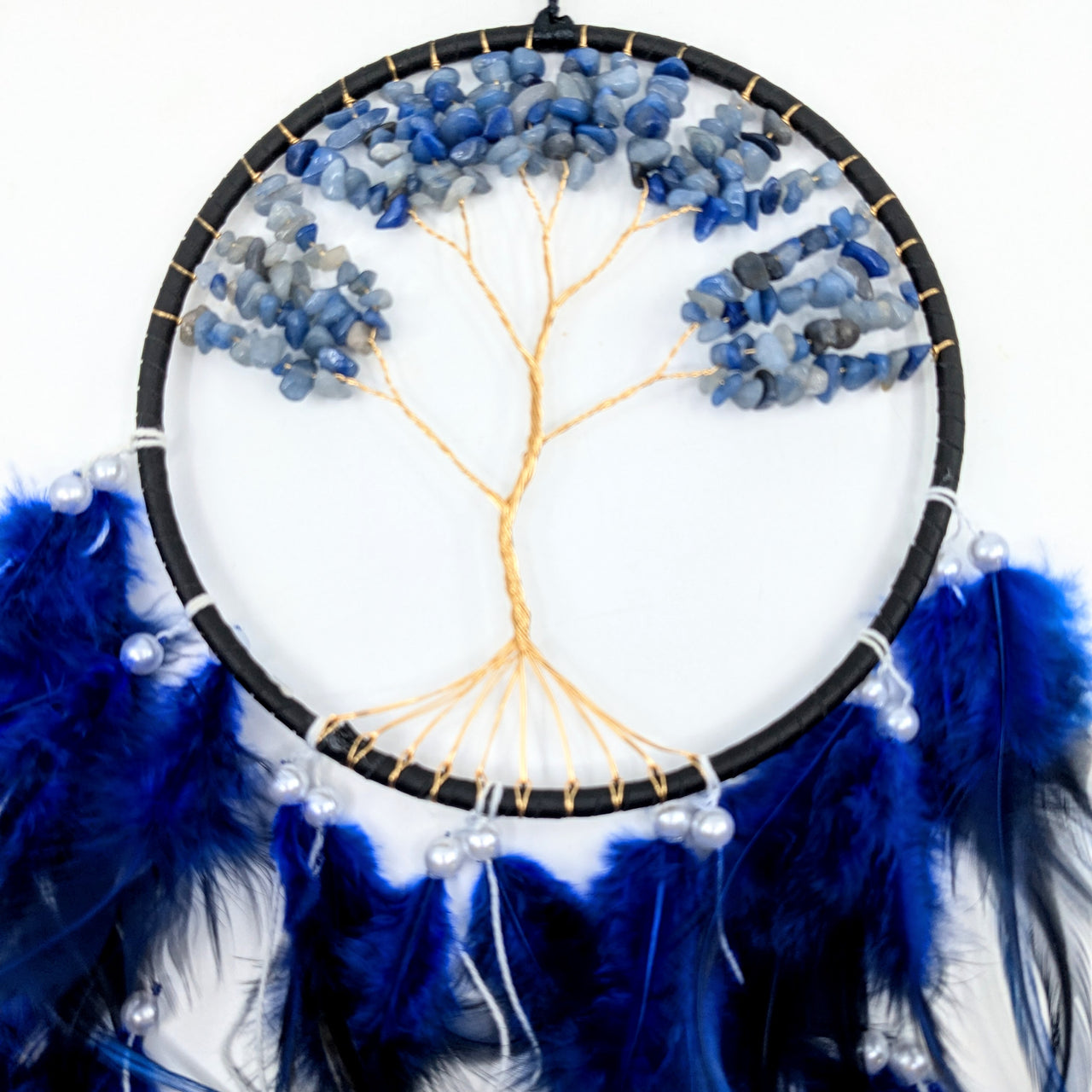 Tree of Life 6" Dreamcatcher w Crystals & Pearls (choose color) #LV6586