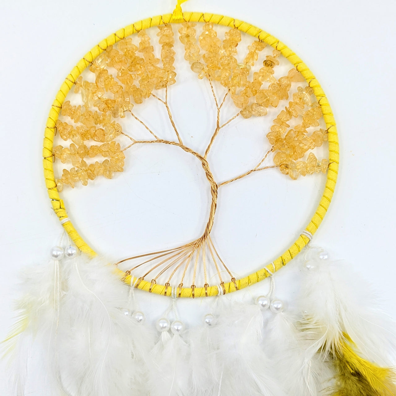 Tree of Life 6" Dreamcatcher w Crystals & Pearls (choose color) #LV6586