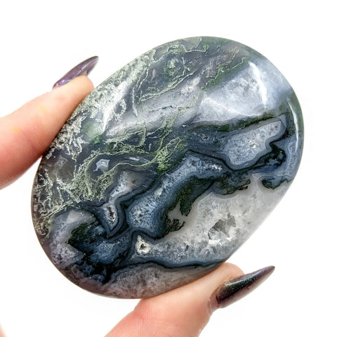 Moss Agate Palm Stone