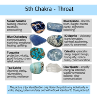 Thumbnail for Throat Chakra Crystal Companion 7 Stone Set #KS001