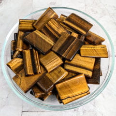 Tiger's Eye Crystal Slabs - Golden brown specimens for Gemini grounding