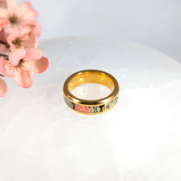 Abalone Inlay Ring Gold Sz 11.5 LVM Stainless Steel #LV9861