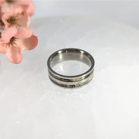 Abalone Inlay Ring Sz 11 LVM Stainless Steel #LV9857 - $46