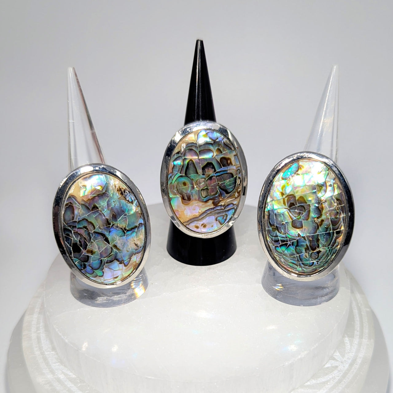 Abalone Shell 1.5’’ Jumbo Oval Ring Adj 8 - 10 #LV9202 - $38