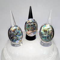 Abalone Shell 1.5’’ Jumbo Oval Ring Adj 8 - 10 #LV9202 - $38