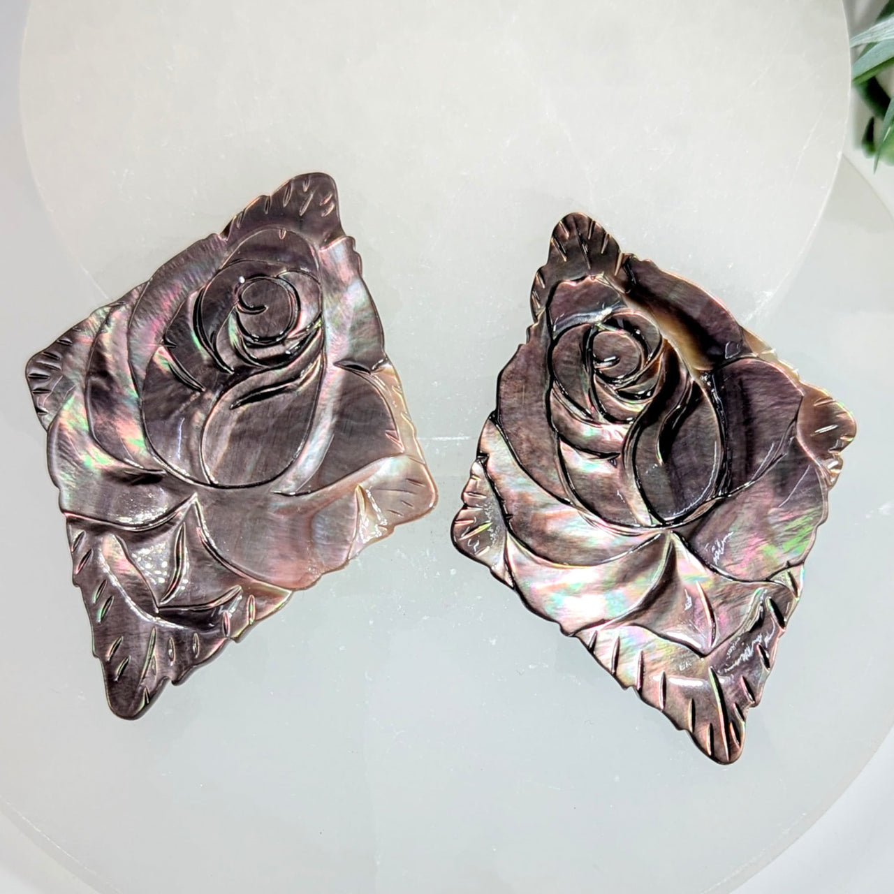 Abalone Shell 2.6’’ Rose Carving #LV9915 - $32