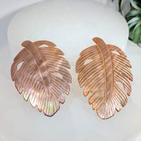 Abalone Shell 2.7’’ Pink Leaf Carving #LV9917 - $32