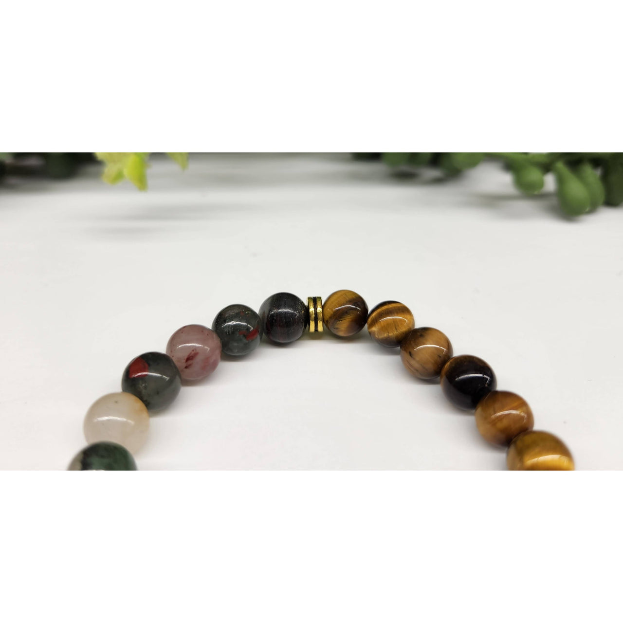 Abundance Bracelet - Green Jade Tiger’s Eye Bloodstone