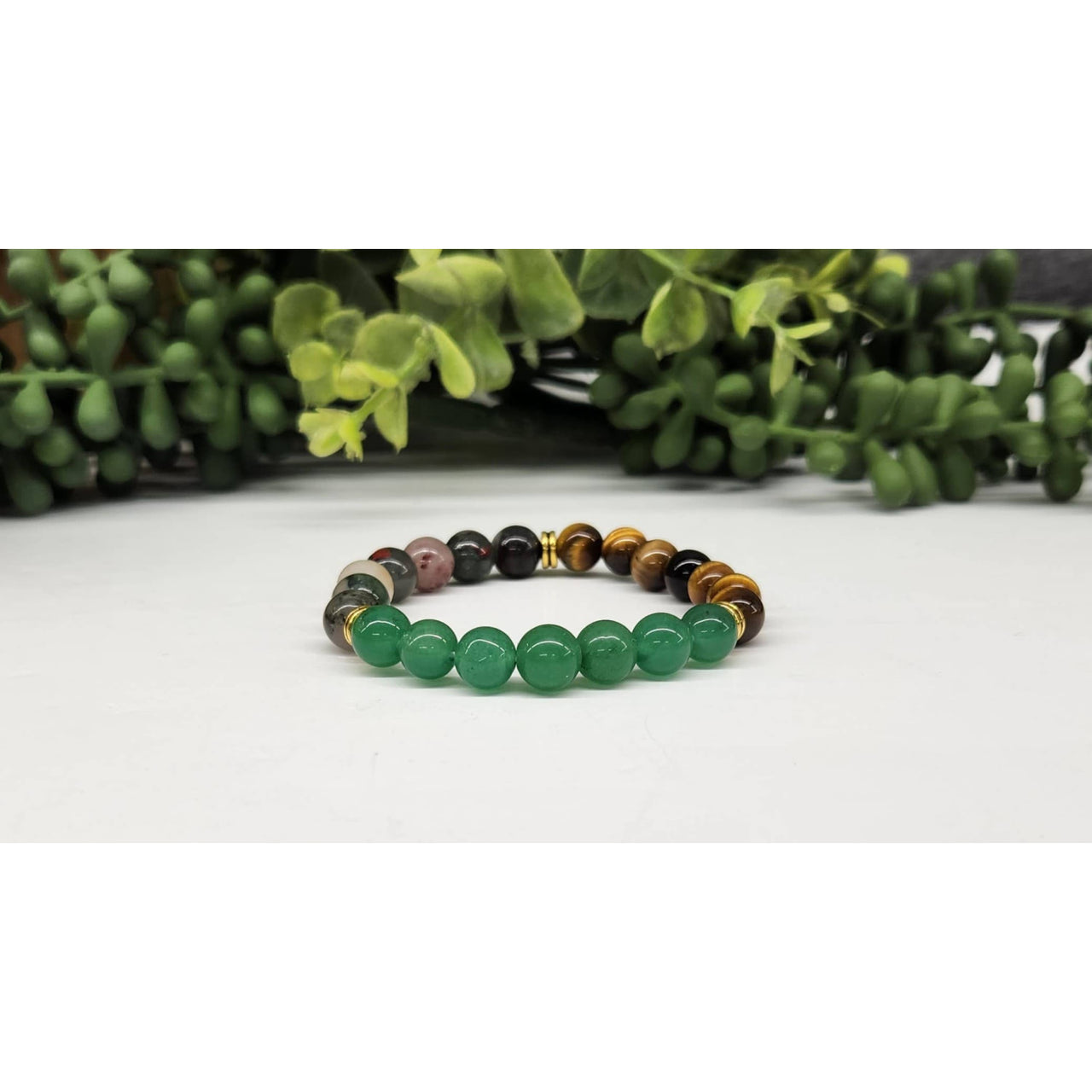 Abundance Bracelet - Green Jade Tiger’s Eye Bloodstone