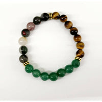 Thumbnail for Abundance Bracelet - Green Jade Tiger’s Eye Bloodstone