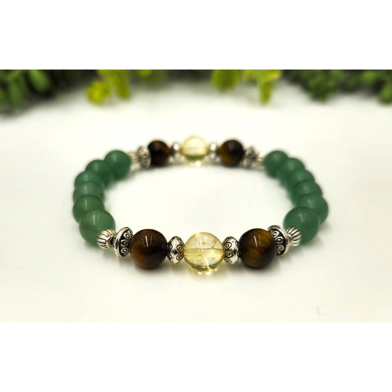 Abundance Citrine Tiger Eye Green Aventurine Bracelet 8mm LV9501