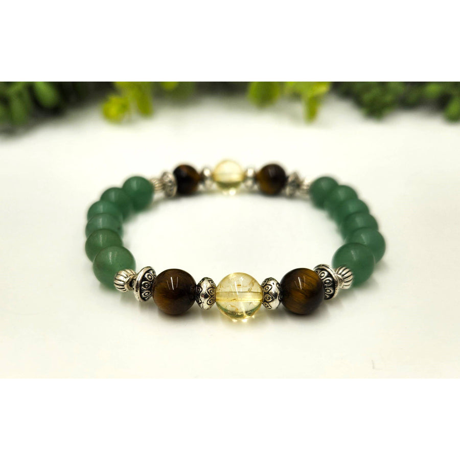Abundance Citrine Tiger Eye Green Aventurine Bracelet 8mm LV9501