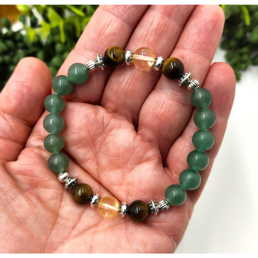 Abundance Citrine Tiger Eye Green Aventurine Bracelet 8mm LV9501
