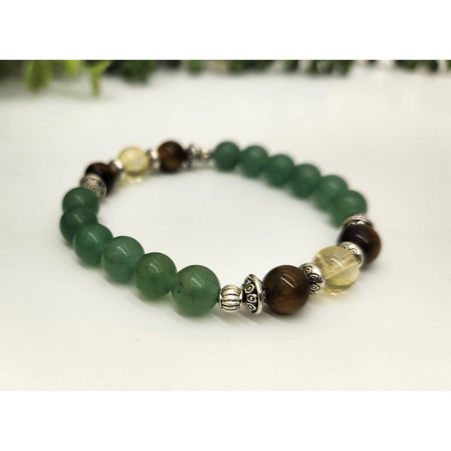 Abundance Citrine Tiger Eye Green Aventurine Bracelet 8mm LV9501