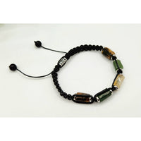 Adjustable Beaded Bracelet with Tiger’s Eye Jade and Citrine gemstones for men