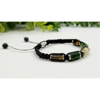 Braided gemstone bracelet with Tiger’s Eye, Jade, and Citrine beads for unisex style