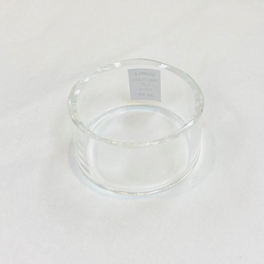 Clear glass circular container on Acrylic & Metal Stands Q152 for ring holder display