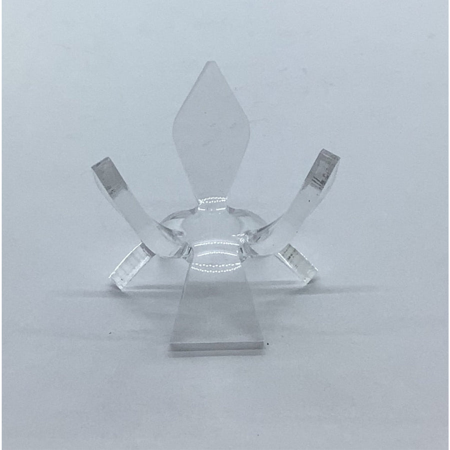 Clear crystal perfume bottle on Acrylic & Metal Stands #Q152 with deep easel stand