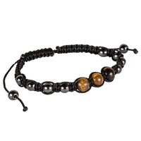 Adjustable Hematite Crystal & Gemstone Beaded Bracelet #BC0511