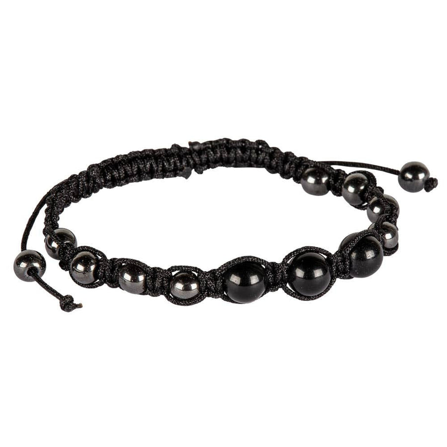 Adjustable Hematite Crystal & Gemstone Beaded Bracelet #BC0511