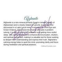 Afghanite Crystal Information Card Double sided #HC181 $1.25