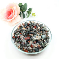 Thumbnail for A bowl of African Bloodstone Gravel Mini Chips with a rose, 28g Parcel, #LV3088