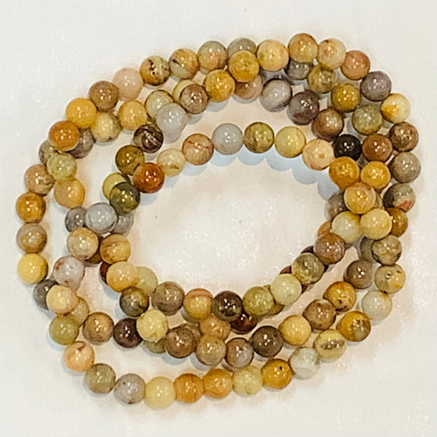 Agate Mix Bracelet featuring multicolored stone beads in a spiral design