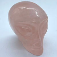 Thumbnail for Pink Rose Quartz Skull Carving Alien Head Carving #C067 with unique design