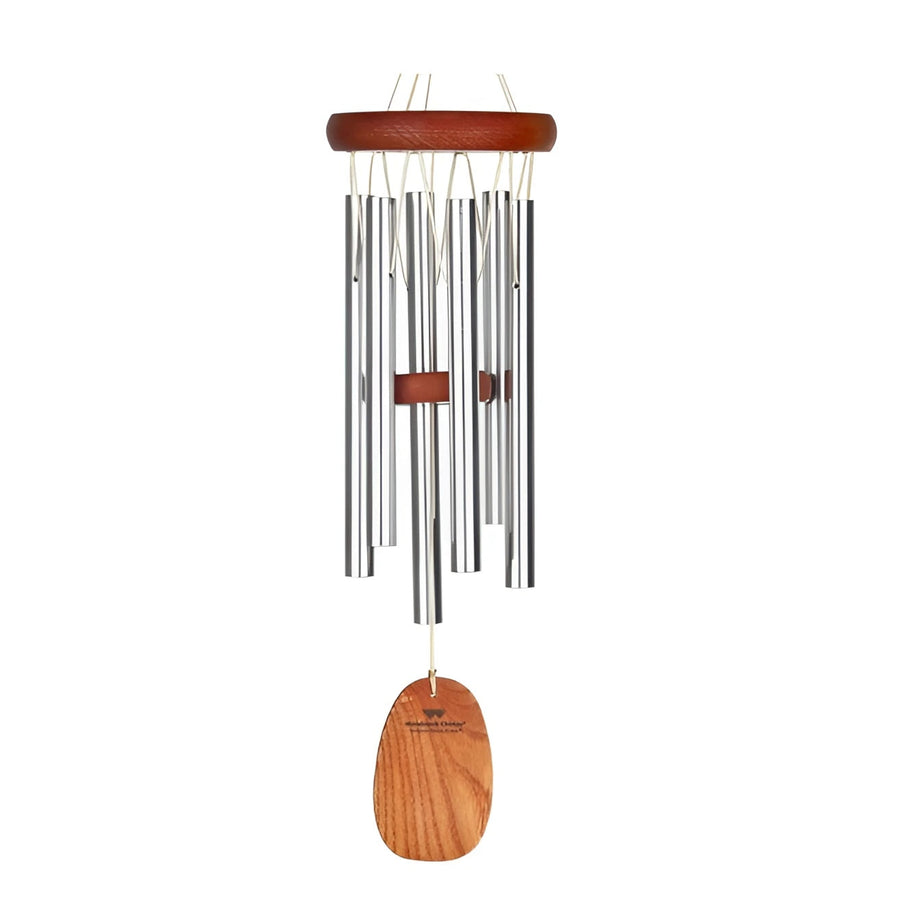 Small Amazing Grace Woodstock Chime with silver tubes and wood accents