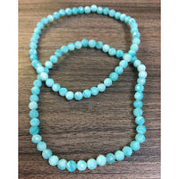 Thumbnail for Turquoise Amazonite 4mm Bracelet #J336 featuring a loose curve of beads