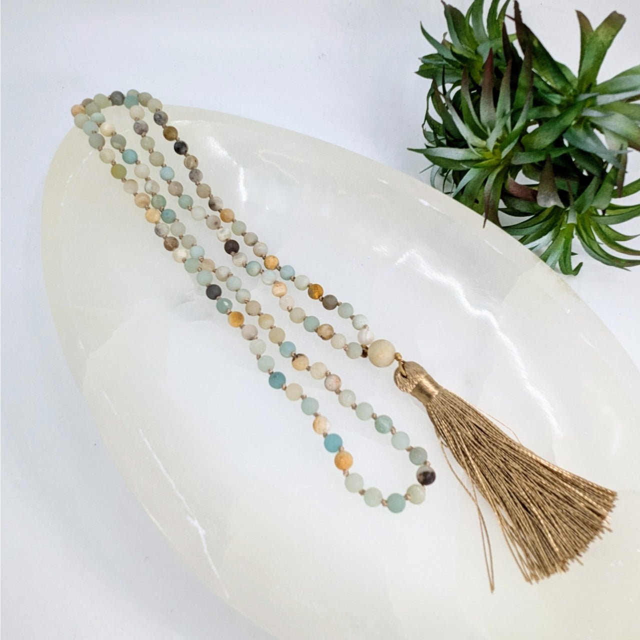 Amazonite Beaded 19’’ Mala Necklace #LV6198 - $35