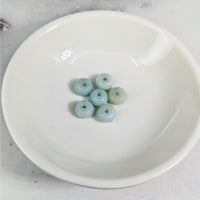 Thumbnail for Amazonite Faceted 8mm Rondelle Bead 6 Pack #LV3612 - White Bowl with Blue Beads